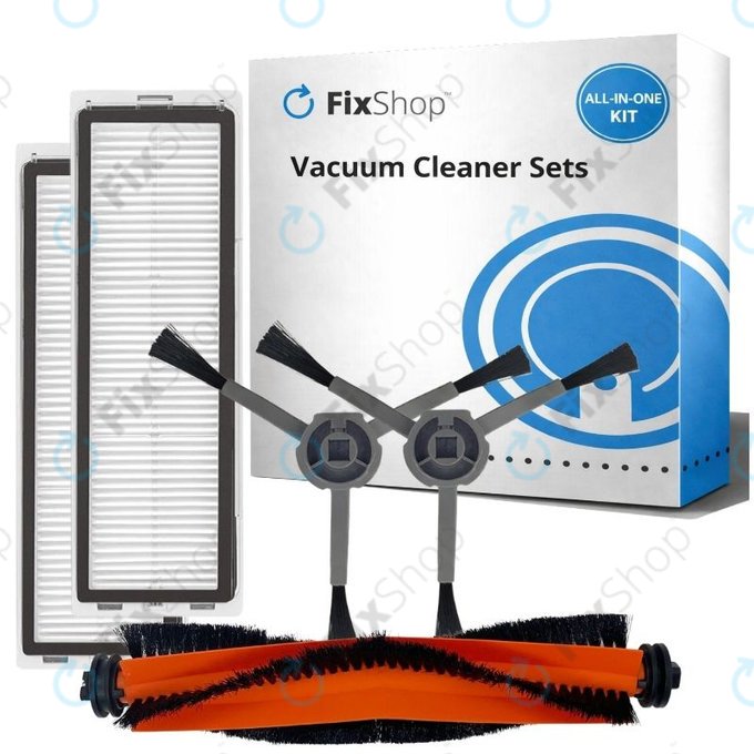Replacement set for Xiaomi Dreame Bot L10 Pro, D9, D9 Pro, D9 Max, Trouver LDS (1x Main brush, 2x Filters, 2x Side brushes)