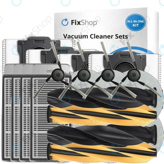 Replacement set for Dreame X50 Ultra, L50 Ultra, L40s Ultra, L40s Pro Ultra, X50 Master, Mova V50 (2 pairs of Main brushes, 4x Filter, 4x Side brush, 8x Mop cloth, 4x Dust bag)
