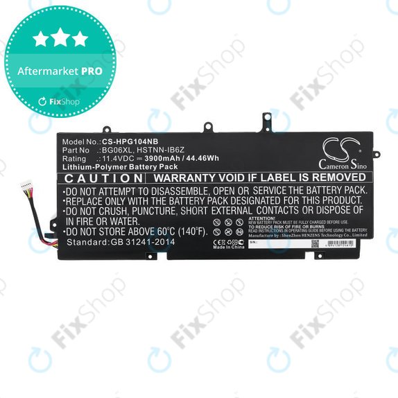 Battery for HP Elitebook 1040 G3, 3900mAh, Li-Pol, 11.4V, BG06XL, HQ