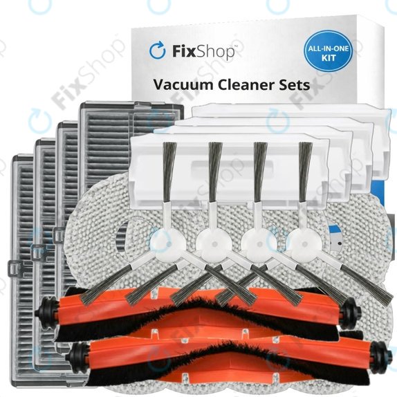 Replacement set for Xiaomi Robot Vacuum H40 - Complete set XL (2x Main brush, 4x Filter, 4x Side brush, 8x Mop cloth, 4x Dust bag)