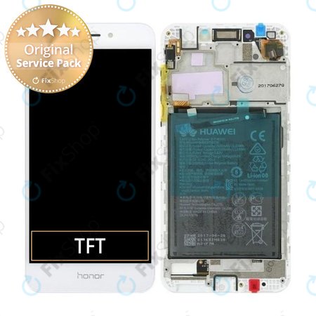 Huawei Honor 6A - LCD Display + Touch Screen + Frame + Battery (Gold, Silver) - 02351KTV Genuine Service Pack