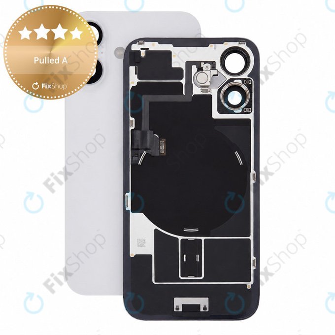 Rear Housing Glass for iPhone 16, White, Pulled A