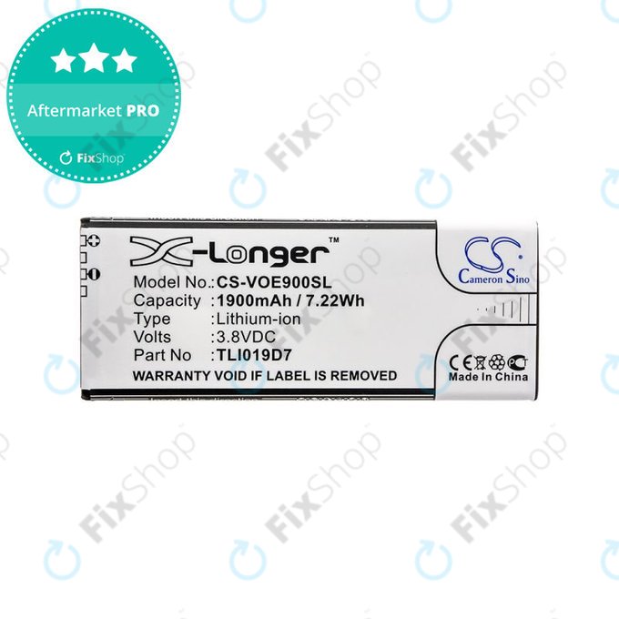Battery for Alcatel 1 Dual Sim, TCL 5033, Vodafone VFD, Telstra, 1900mAh, Li-Ion, 3.8V, TLI019D7, HQ