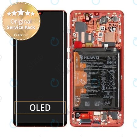 Huawei P30 Pro - LCD Display + Touch Screen + Frame + Battery (Amber Sunrise) - 02352PGK Genuine Service Pack