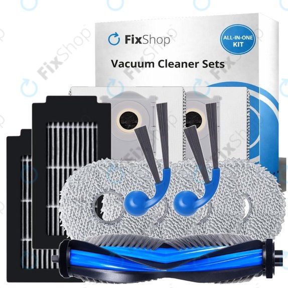 Replacement set for Ecovacs Deebot T30C Omni (1x Main brush, 2x Filter, 2x Side brush, 4x Mop cloth, 2x Dust bag)