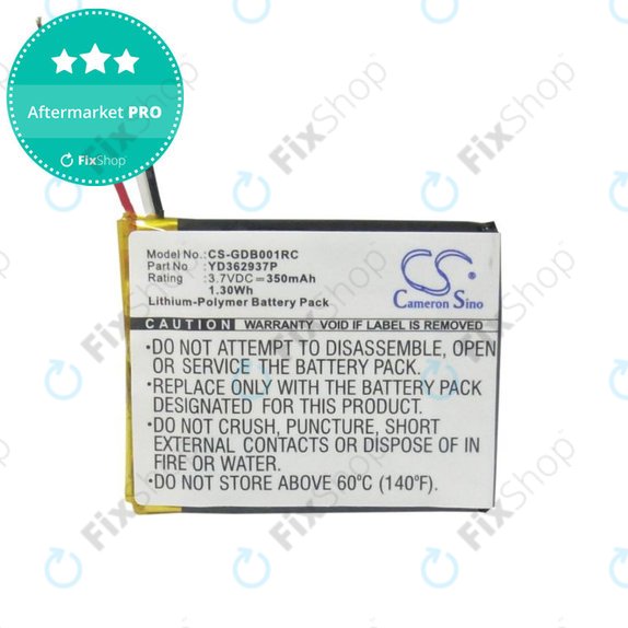 Battery for GoPro Wifi Remote, 350mAh, Li-Pol, 3.7V, YD362937P, HQ