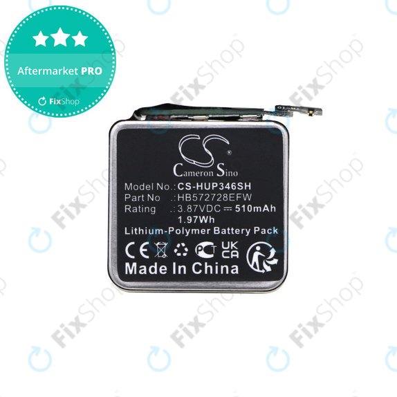Battery for Huawei Watch GT3 Pro 46mm, 510mAh, Li-Pol, 3.87V, HB572728EFW, HQ