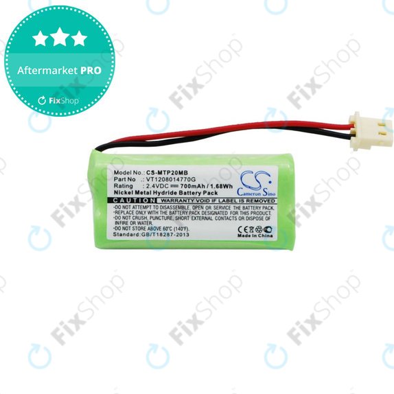 Battery for Motorola MBP20, 700mAh, Ni-MH, 2.4V, VT1208014770G, HQ