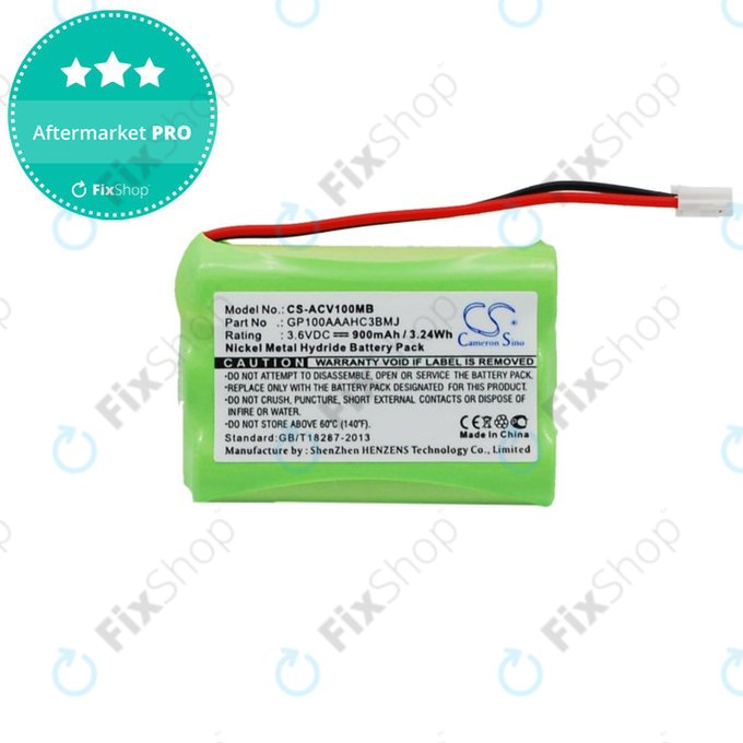Battery for Audioline Baby Care V100, 900mAh, Ni-MH, 3.6V, GP100AAAHC3BMJ, HQ