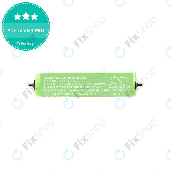 Battery for Braun 1000, 180, 2000, 3000, 4735, 5411, Cruzer1, Cruzer Z20, 700mAh, Ni-MH, 1.2V, 67030922, HQ