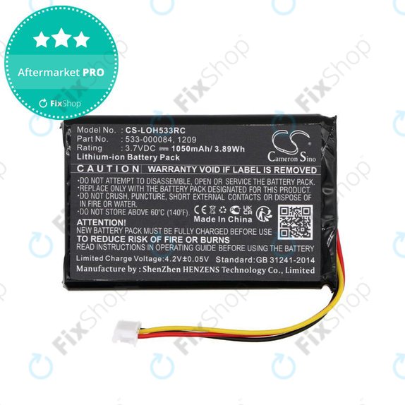 Battery for Logitech Harmony Touch, Ultimate, 1050mAh, Li-Ion, 3.7V, 533-000083, HQ