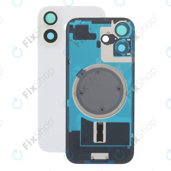Apple iPhone 17 - Rear Housing Glass + Camera Lens + Metal Plate + Magsafe Magnets (White)