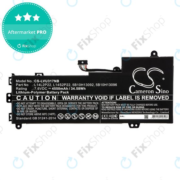 Battery for Lenovo E31-80, Ideapad 510s-13, 4550mAh, Li-Pol, 7.6V, 5B10H13092, HQ