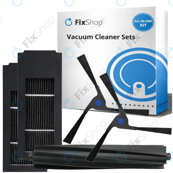 Replacement set for Ecovacs Deebot X2 Omni (1x Main brush, 2x Filter, 2x Side brush)