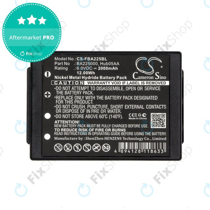 Battery for HBC Linus 6, Spectrum 1, 2, A, B, 2000mAh, Ni-MH, 6V, BA225000, HQ