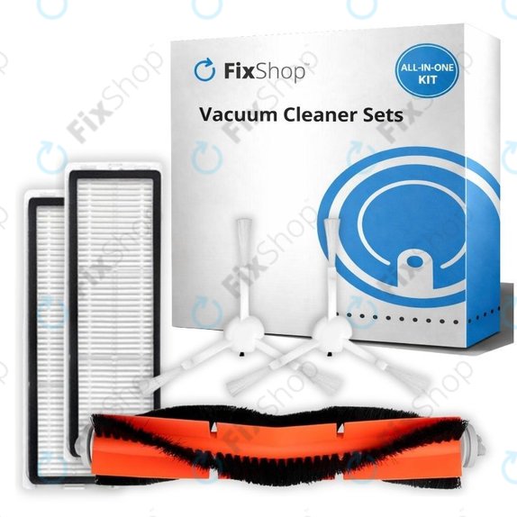 Replacement set for Xiaomi Mi Robot Vacuum Mop (Mijia 1C), 2 (Mijia 2C) 2 Pro+ (Mijia 1T) (1x Main brush, 2x Filter, 2x Side brush)