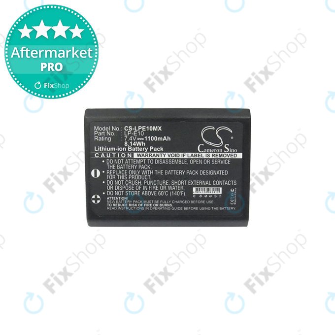 Canon EOS 1100D, 1200D, Kiss X50, Rebel T3, T5 - Battery LP-E10 Li-Ion 1100mAh HQ