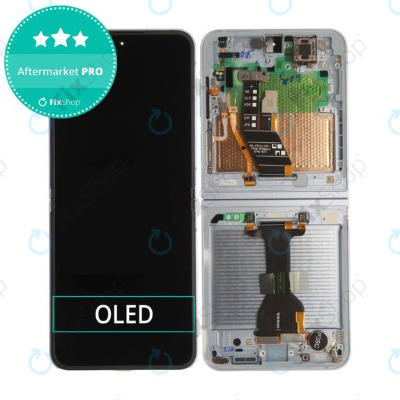 Samsung Galaxy Z Flip 6 F741B - LCD Display + Touch Screen + Frame (Light Blue) - GH82-35014C Genuine Service Pack