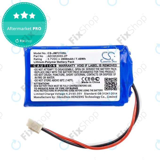 Battery for JBL Flip 2 (2013), 2000mAh, Li-Pol, 3.7V, AEC653055-2P, HQ