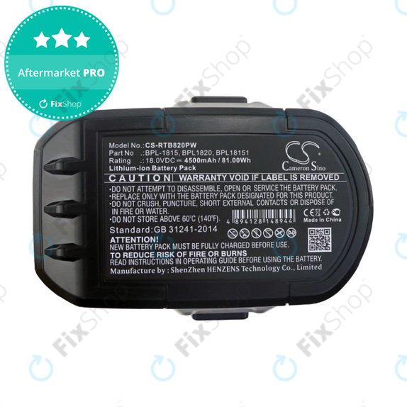 Battery for Ryobi 18V ONE+, 4500mAh, Li-Ion, 18V, RB1820C, RB18L25, RB1840X, RB1850X, RB18L50, HQ
