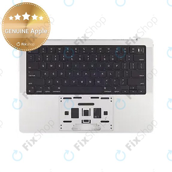 Top case keyboard frame for MacBook Pro 14", A2918 (2023), with US keyboard and battery, Silver, 661-35709, Genuine Apple