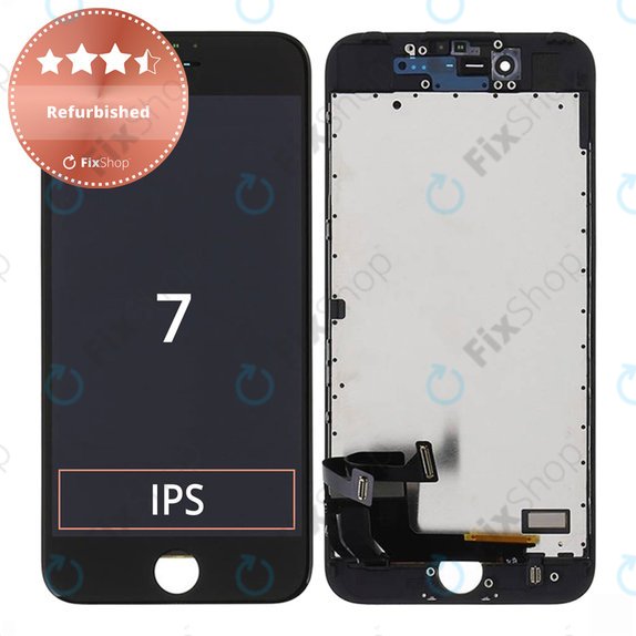 Display for iPhone 7, Black, Touch Screen with Frame, Refurbished