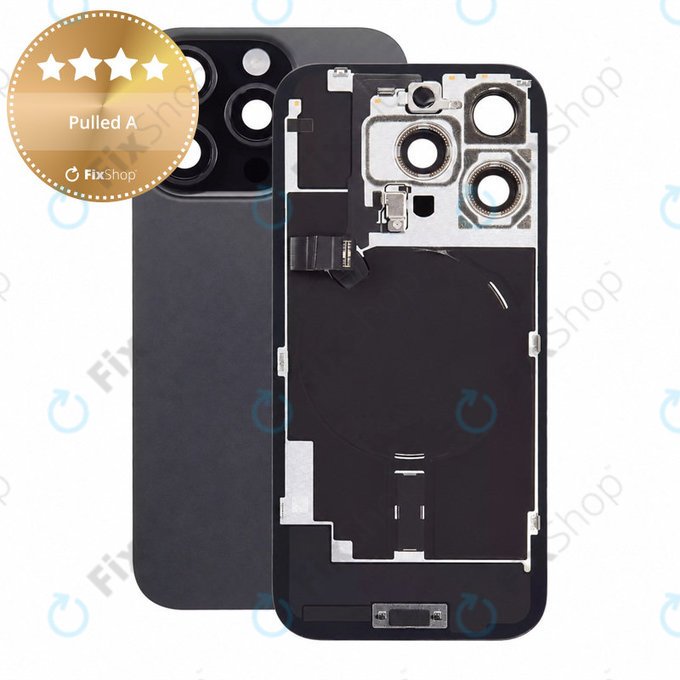 Rear Housing Glass for iPhone 16 Pro, Black Titanium, Pulled A