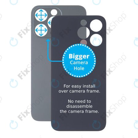 Apple iPhone 13 Pro - Rear Housing Glass with Bigger Camera Hole (Graphite)