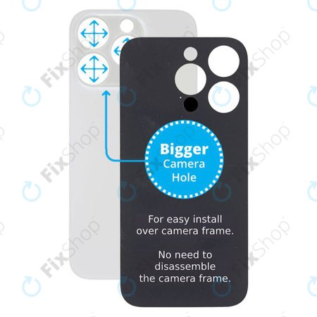 Apple iPhone 14 Pro - Rear Housing Glass with Bigger Camera Hole (Silver)