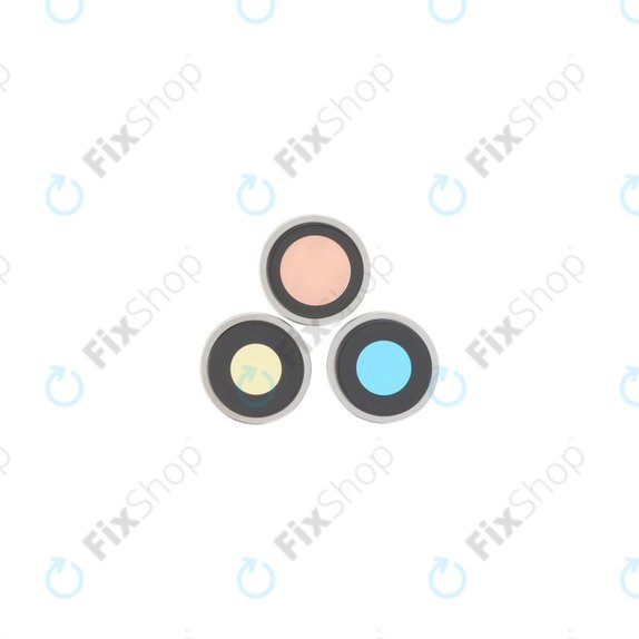 Apple iPhone 16 Pro, 16 Pro Max - Rear Camera Lens with Frame (White Titanium) - 3pcs