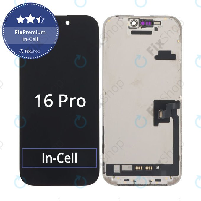 Display In-Cell FHD for iPhone 16 Pro, Touch Screen with Frame, FixPremium