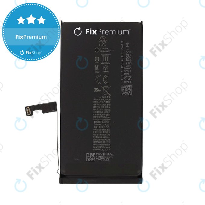 Battery for iPhone 15, 3349mAh, A3018, FixPremium
