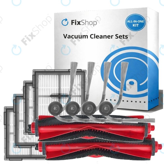 Replacement set for Xiaomi Roborock Q10 VF, Q10 VF+, S8 Pro, S8 Pro Plus (2x Main brush, 4x Filter, 4x Side brush)