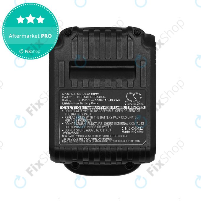 Battery for Dewalt DCB090, XR, 3000mAh, Li-Ion, 14.4V, DCB140, HQ