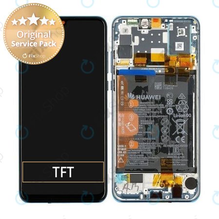 Huawei P30 Lite 2020 - LCD Display + Touch Screen + Frame + Battery (Peacock Blue) - 02353FQE, 02353DQS Genuine Service Pack