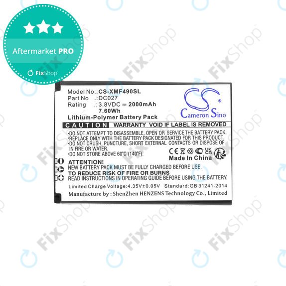 Battery for Xiaomi F490 4g, 2000mAh, Li-Pol, 3.8V, DC027, HQ