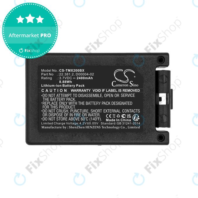 Battery for Tele Radio TG-TXMNL, 2400mAh, Li-Ion, 3.7V, D00004-02, HQ