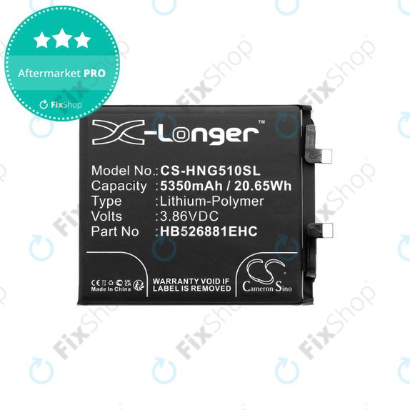 Battery for Honor Magic 5 Pro, 5350mAh, Li-Pol, 3.86V, HB526881EHC, HQ