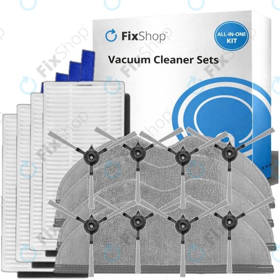 Replacement set for Xiaomi Robot Vacuum E5 (4x Filter, 8x Side brush, 4x Mop cloth)