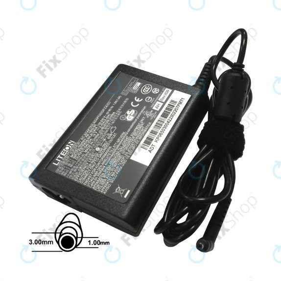 Charging adapter for Acer, 77011089, 65W, 19V, Black, Genuine Service Pack