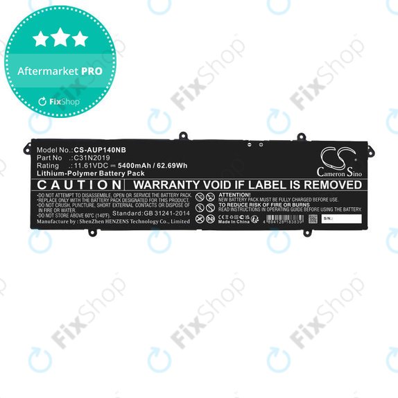 Battery for Asus VivoBook Pro 14, 14X, 15 OLED, 5400mAh, Li-Pol, 11.61V, C31N2019, HQ
