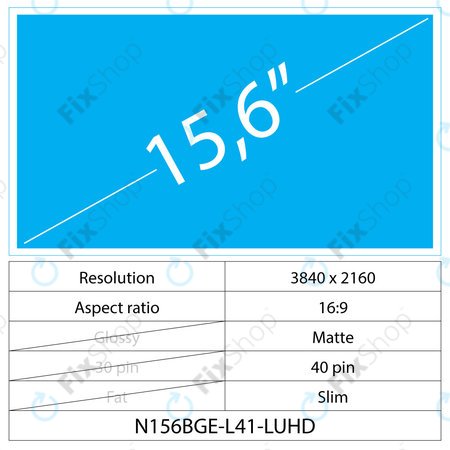 15.6 LCD Slim Matte 40 pin UHD