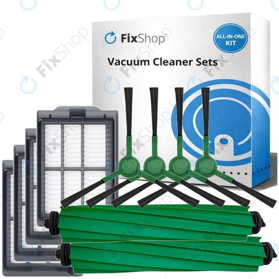 Replacement set for iRobot Roomba Plus 405 Combo, 505 Combo (2x Main brush, 4x Filter, 4x Side brush)
