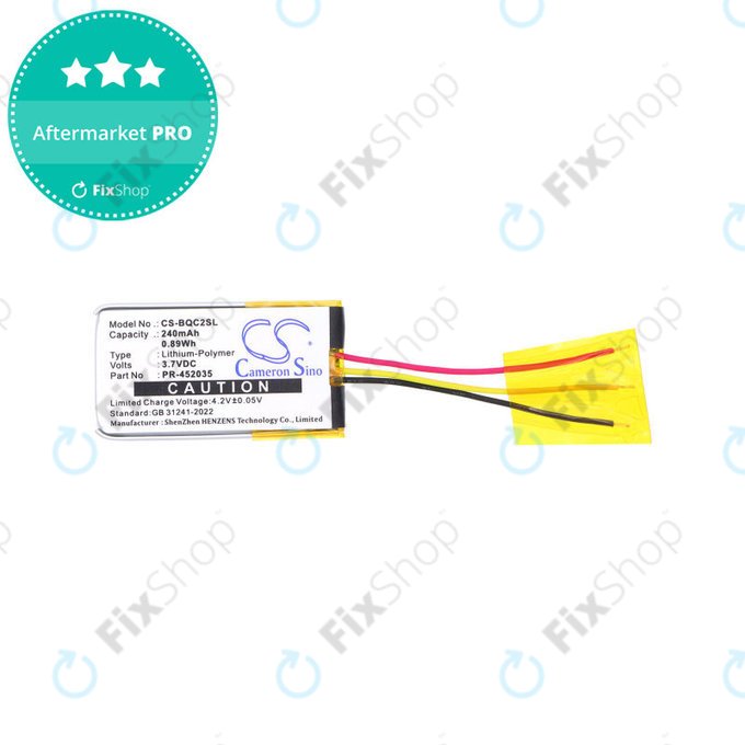 Battery for Bose QC20, 240mAh, Li-Pol, 3.7V, PR-452035, HQ