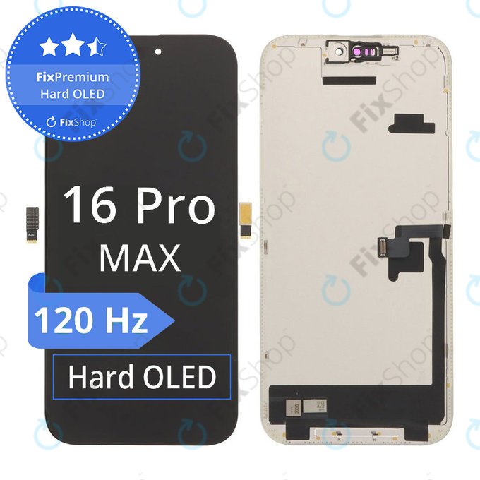 Display Hard OLED 120Hz for iPhone 16 Pro Max, Touch Screen with Frame, FixPremium