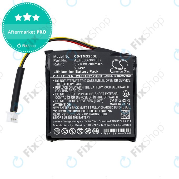 Battery for TomTom Star 20, 700mAh, Li-Ion, 3.7V, ALHL03708003, HQ