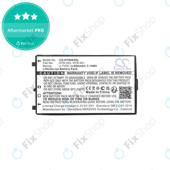 Battery for Nintendo, 850mAh, Li-Ion, 3.7V, NTR-003, HQ
