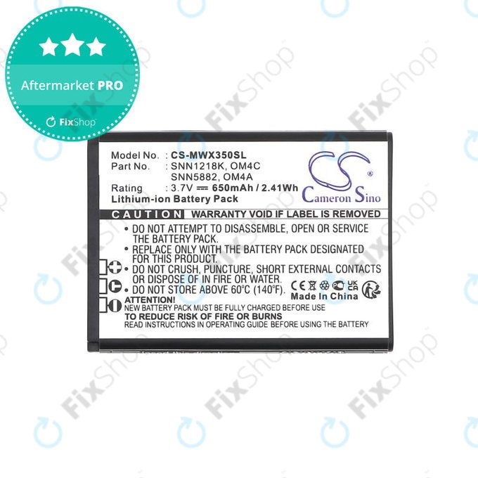 Battery for Motorola Gleam +, 650mAh, Li-Ion, 3.7V, OM4A, OM4C, HQ