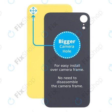 Apple iPhone XR - Rear Housing Glass with Bigger Camera Hole (Yellow)