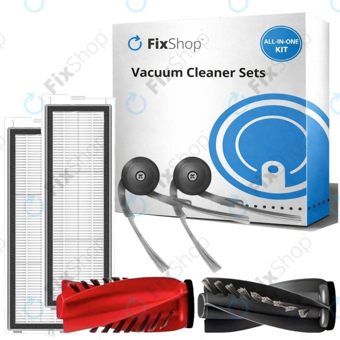Replacement set for Xiaomi Roborock Qrevo, Qrevo Curv, Qrevo Edge, Qrevo 5AE (1x Main brush, 2x Filter, 2x Side brush)